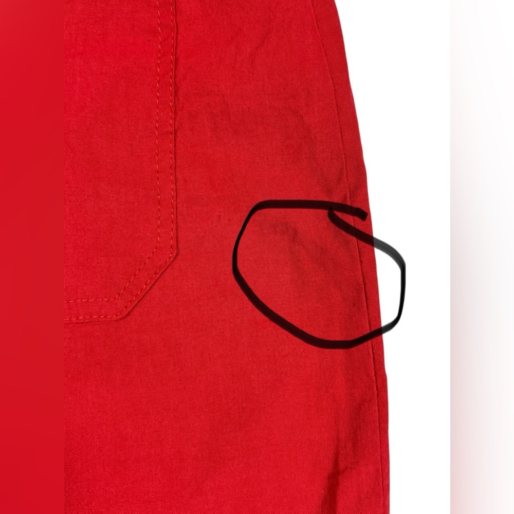 Maeve by Anthropologie Red Skirt Womens Large Pockets Linen Blend NEW Read Desc - Picture 9 of 9